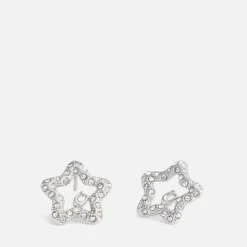 Jewellery|Batsheva Coach Signature Silver-Tone Pavé Star Stud Earrings