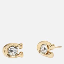 Jewellery|Coach Signature Stone Gold-Tone and Crystal Earrings