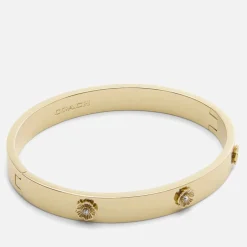 Jewellery|Self-Portrait Coach Tearose Gold-Tone Hinged Bangle