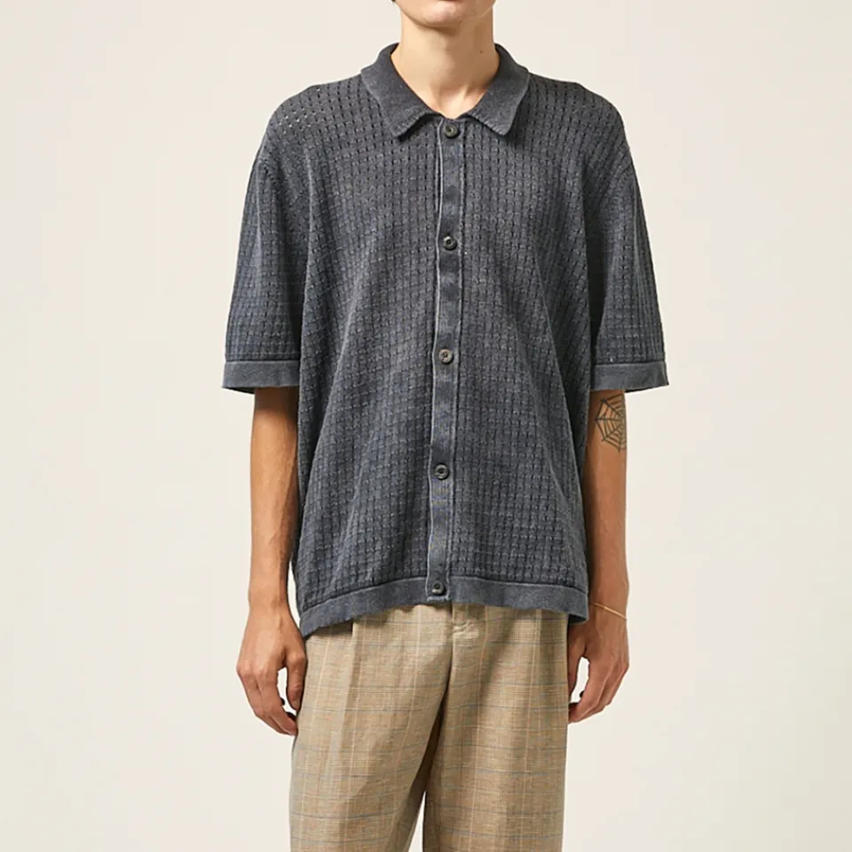 Shirts|Shirts|Dr. Martens Corridor Acid Wash Pima Cotton Pointelle-Knit Shirt - S