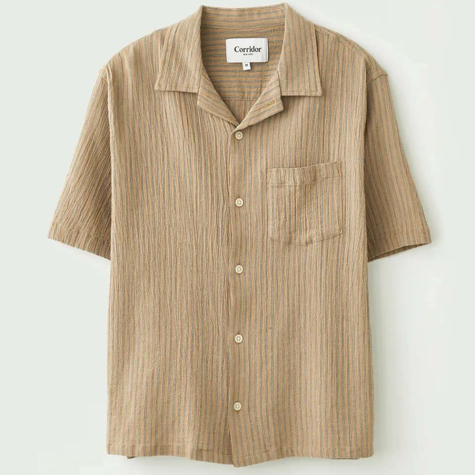 Shirts|Shirts|Stine Goya Corridor High Twist Stripe Cotton Shirt - L