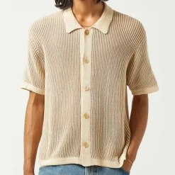 Shirts|Shirts|Corridor Plated Striped Cotton-Knit Shirt - XL