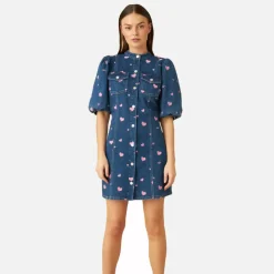 Dresses|Dresses|Cras Celia Embroidered Organic Denim Dress - EU 38/UK 10
