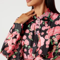 T-Shirts And Tops|Shirts And Blouses|Dr. Martens Cras Ginacras Flower-Printed Satin Shirt - EU 34/UK 6