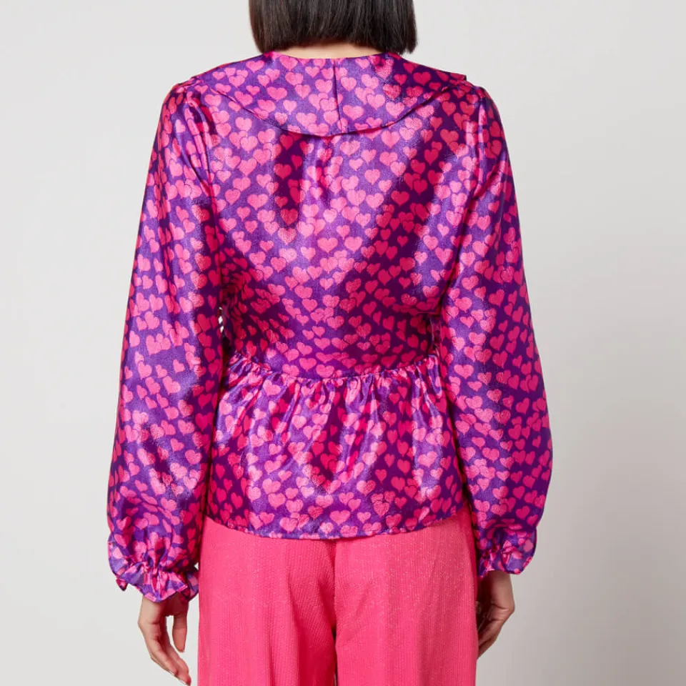 T-Shirts And Tops|Shirts And Blouses|Dr. Martens CRAS Monin Heart Print Satin Shirt - EU 34/UK 6