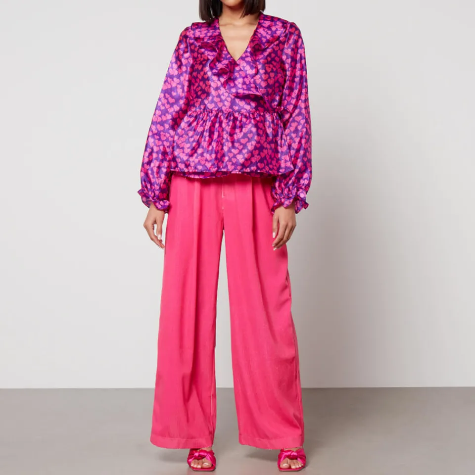 T-Shirts And Tops|Shirts And Blouses|Dr. Martens CRAS Monin Heart Print Satin Shirt - EU 34/UK 6