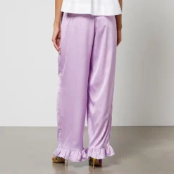 Trousers|Cras Crās Hunter Ruffle-Trimmed Satin Trousers - EU 34/UK 6