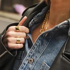Jewellery|Dr. Martens Daisy London X Polly Sayer Chunky Tidal Gold-Plated Ring - XS