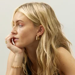 Jewellery|Dr. Martens Daisy London X Polly Sayer Gold-Plated Chubby Square Earrings