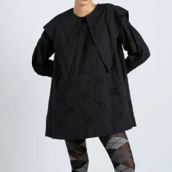 Dresses|Dresses|Ganni Damson Madder Candice Cotton-Poplin Collared Mini Dress - UK 6
