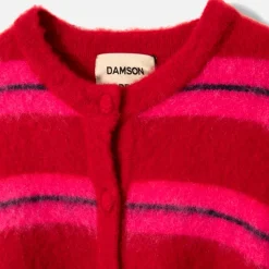 Knitwear|Damson Madder Cece Intarsia-Striped Knit Cardigan - UK 16