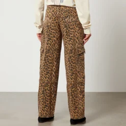 Jeans|Dr. Martens Damson Madder Dion Leopard-Print Cargo Wide-Leg Jeans - UK 8
