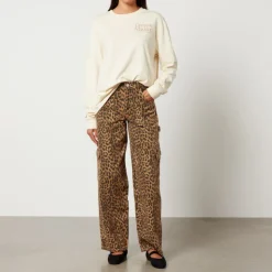 Jeans|Dr. Martens Damson Madder Dion Leopard-Print Cargo Wide-Leg Jeans - UK 8