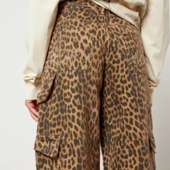Jeans|Dr. Martens Damson Madder Dion Leopard-Print Cargo Wide-Leg Jeans - UK 8