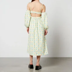 Dresses|Dresses|Stine Goya Damson Madder Edwina Floral-Print Cotton Midi Dress - UK 10