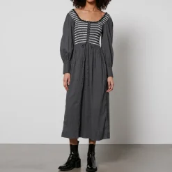 Dresses|Dresses|Dr. Martens Damson Madder Hermione Shirred Polka Dot Poplin Midi Dres - UK 6