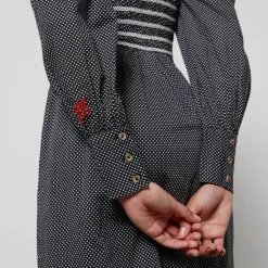 Dresses|Dresses|Dr. Martens Damson Madder Hermione Shirred Polka Dot Poplin Midi Dres - UK 6