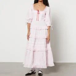 Dresses|Dresses|Damson Madder Rebecca Broderie Anglaise Cotton-Poplin Dress - UK 6