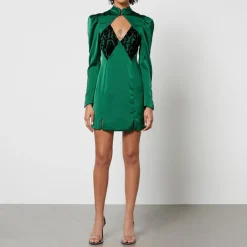 Dresses|Dresses|Cras De La Vali Druscilla Satin and Lace Mini Dress - UK 6