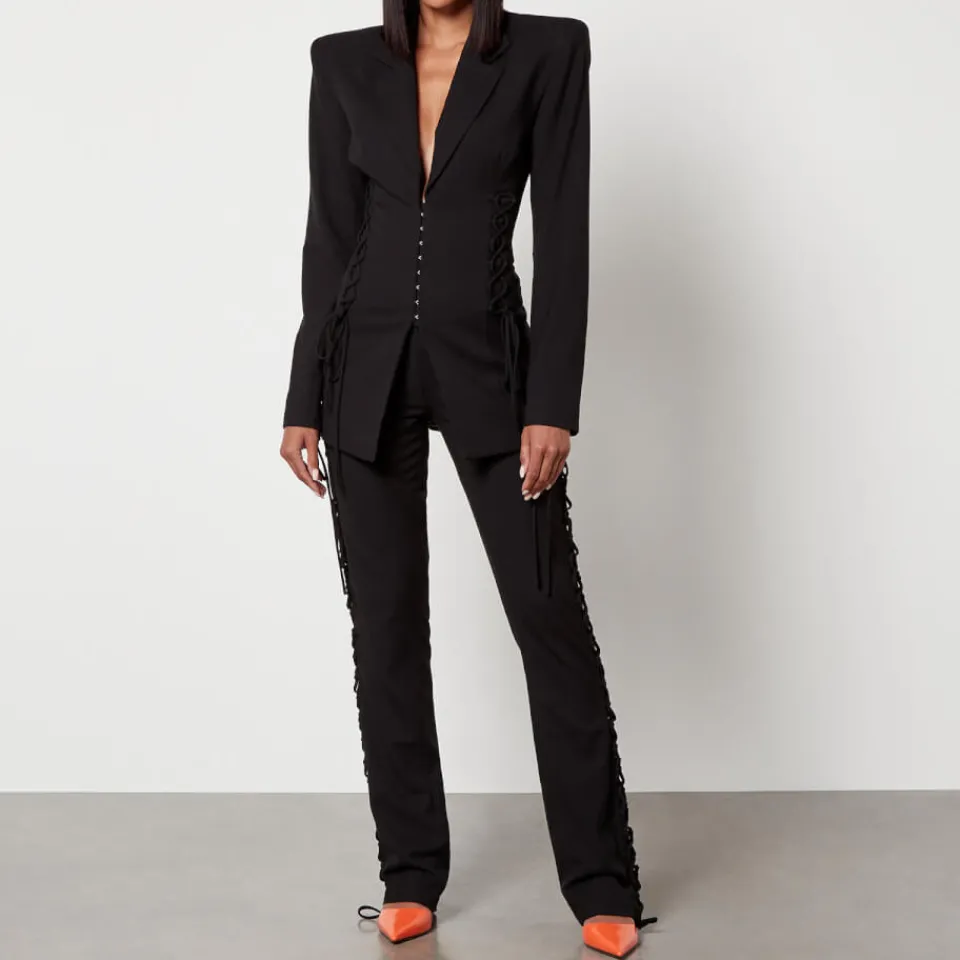 Jackets|Coats|Dr. Martens De La Vali Elena Lace-Up Crepe Jacket - UK 8