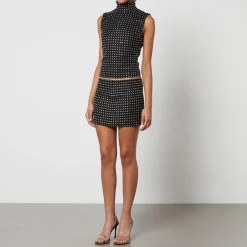 Skirts|Skirts|De La Vali Isidora Diamante-Embellished Twill Mini Skirt - UK 8