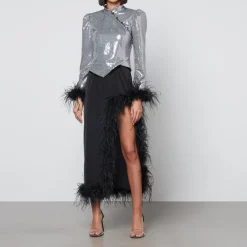T-Shirts And Tops|De La Vali Limousine Feather Sequined Top - UK 12