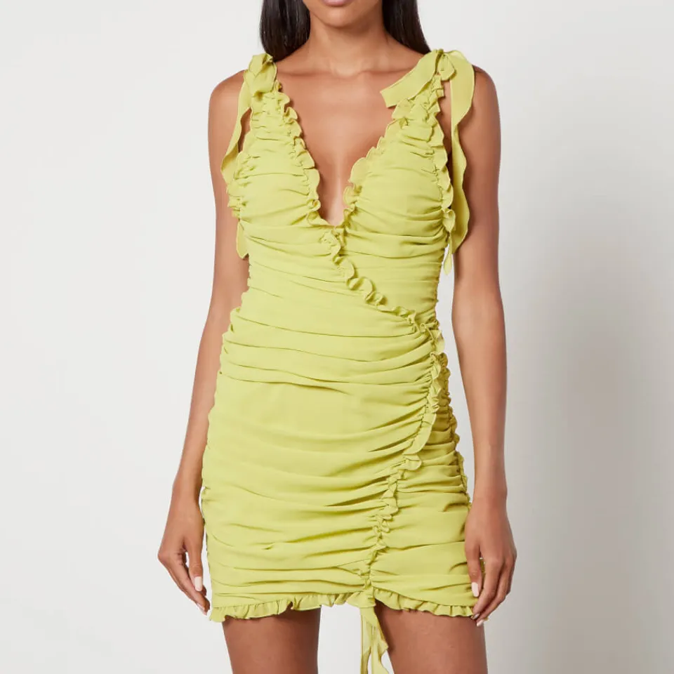 Dresses|Dresses|De La Vali Rose Ruched Chiffon Mini Dress - UK 8