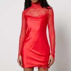 Dresses|Dresses|Cras De La Vali Satin and Lace Mini Dress - UK 6
