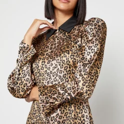 Dresses|Dresses|Stine Goya De La Vali Whiskey Leopard-Print Satin Mini Dress - UK 6