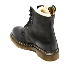 Boots|Dr. Martens Women's 1460 Serena Leather/Fur Lined 8-Eye Boots - Black