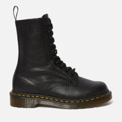 Boots|Dr. Martens Women's 1490 Virginia Leather 10-Eye Boots - Black - UK 3