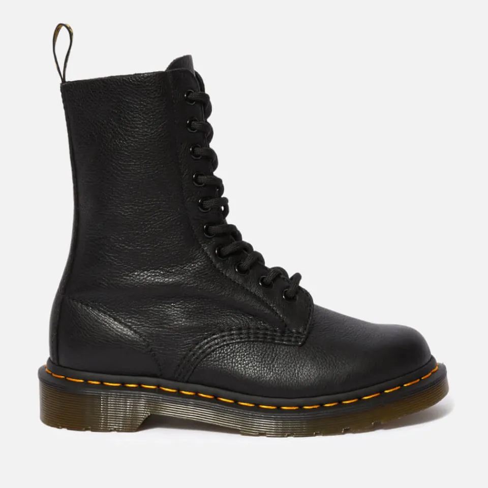 Boots|Dr. Martens Women's 1490 Virginia Leather 10-Eye Boots - Black - UK 3