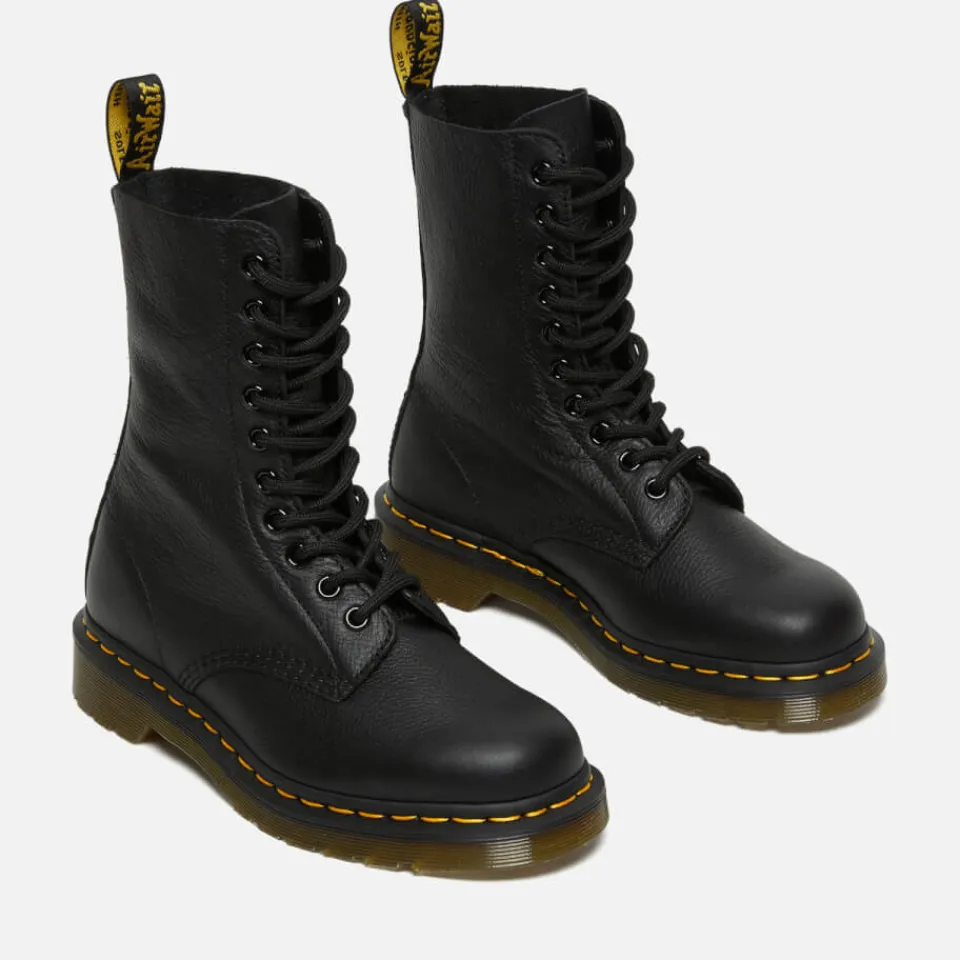 Boots|Dr. Martens Women's 1490 Virginia Leather 10-Eye Boots - Black - UK 3