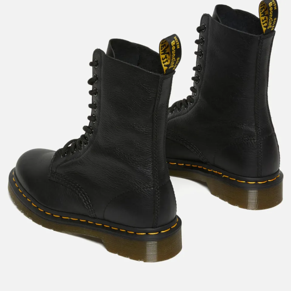 Boots|Dr. Martens Women's 1490 Virginia Leather 10-Eye Boots - Black - UK 3