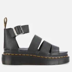 Sandals & Slides|Sandals|Birkenstock Dr. Martens Women's Clarissa II Quad Leather Sandals - Black - UK 3