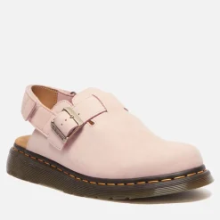 Flats|RAINS Dr. Martens Women's Jorge II Nubuck Mules - Powder Pink - UK 4