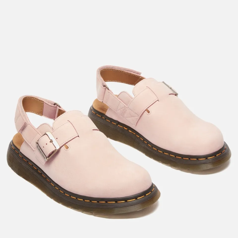 Flats|RAINS Dr. Martens Women's Jorge II Nubuck Mules - Powder Pink - UK 4