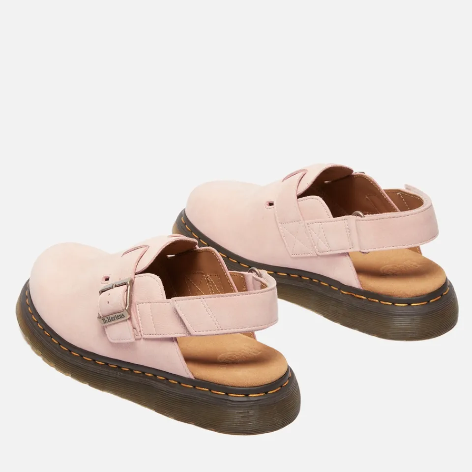Flats|RAINS Dr. Martens Women's Jorge II Nubuck Mules - Powder Pink - UK 4