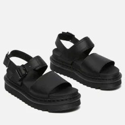 Sandals & Slides|Sandals|Birkenstock Dr. Martens Women's Voss Leather Strap Sandals - Black - UK 3