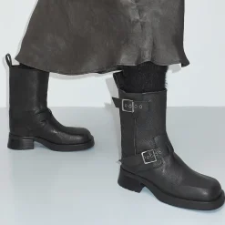 Boots|Dr. Martens E8 by Miista Women's Renate Leather Biker Boots - UK 3