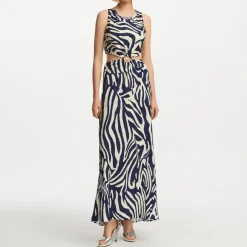 Dresses|Dresses|Essentiel Antwerp Fiora O-Ring Chiffon Midi Dress - UK 14