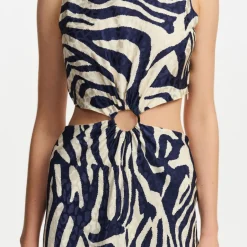 Dresses|Dresses|Essentiel Antwerp Fiora O-Ring Chiffon Midi Dress - UK 14