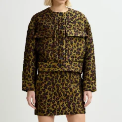 Jackets|Coats|Dr. Martens Essentiel Antwerp Gallant Leopard-Cloqué Jacket - EU 40/UK 12