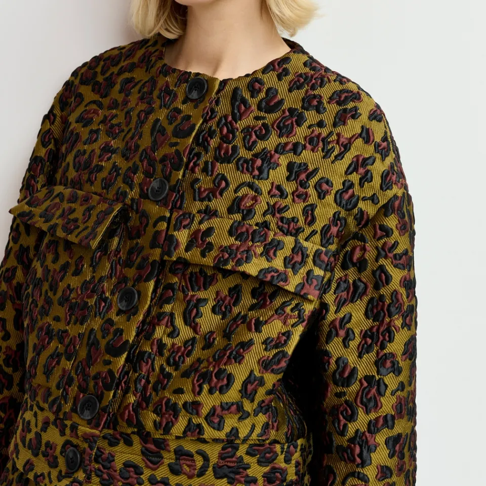 Jackets|Coats|Dr. Martens Essentiel Antwerp Gallant Leopard-Cloqué Jacket - EU 40/UK 12