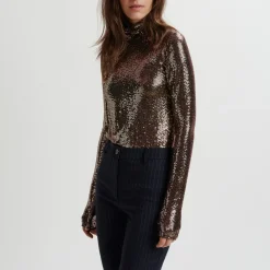 T-Shirts And Tops|Ganni Essentiel Antwerp Geaker Stretch-Jersey Turtle Neck Top - 0 / XS