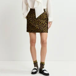 Skirts|Skirts|Essentiel Antwerp Generic Leopard-Cloqué Skirt - EU 36/UK 8