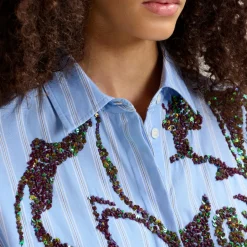 T-Shirts And Tops|Shirts And Blouses|Dr. Martens Essentiel Antwerp Godsend Embellished Cotton-Poplin Shirt - EU 36/UK 8