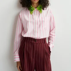 T-Shirts And Tops|Shirts And Blouses|Stine Goya Essentiel Antwerp Hashbrown Sequin Collar Cotton-Poplin Shirt - EU 36/UK 8