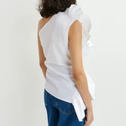 T-Shirts And Tops|Shirts And Blouses|Hunza G Essentiel Antwerp Haven Cotton-Poplin Top - EU 34/UK6
