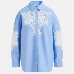 T-Shirts And Tops|Shirts And Blouses|Astrid & Miyu Essentiel Antwerp Hoofd Lace Cotton-Poplin Shirt - XS